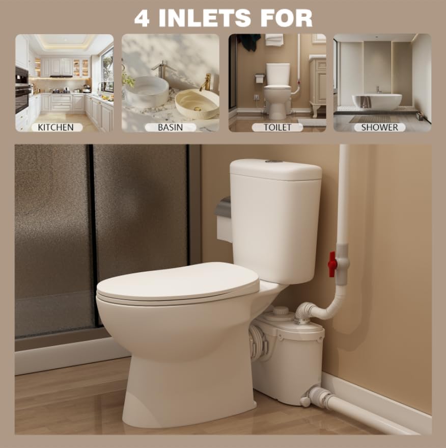 Space-Saving Macerator Toilet with Sewage pump for Restroom MY-FLO500-B PatioZones